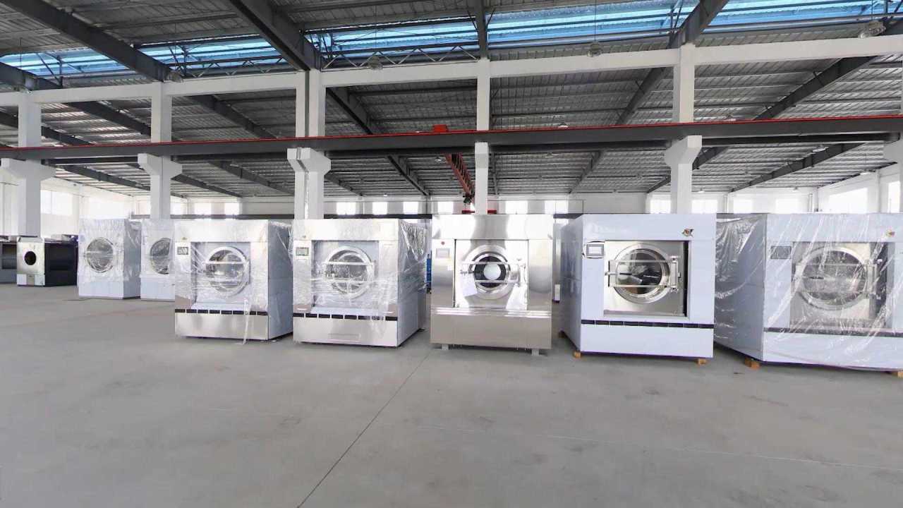 100公斤工业洗衣机视频操作流程示范